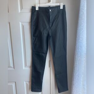 Black “Chocolate u.s.a.” High-Waisted Pants faux leather. Size Large.